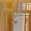 Qixi Gradient Pink Diamond Necklace: Women's Natural Mother-of-Pearl, 18k Rose Gold-Plated Pendant, Clavicle Chain