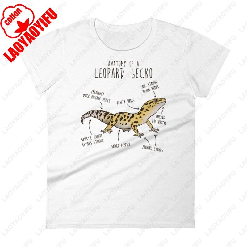 Leopard Gecko Funny Women Men Graphic Tshirt Pet Reptile Lover Gift Kawaii Lizard T-Shirt Cute Gecko Tees Anatomy Herpetologist