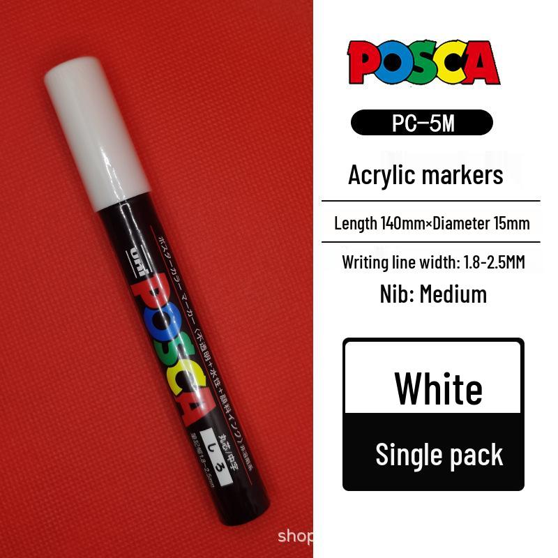Mitsubishi POSCA PC-5M Wasserbasierter Poster- & Graffiti-Stift, Mittlere Spitze (1,8-2,5 mm), 17 Farben
