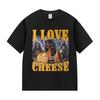 Funny I Love Cheese Skeleton Graphic T-Shirts Unisex Women Vintage Harajuku Short Sleeve T-shirt Summer Cotton Tops Fashion T Shirt