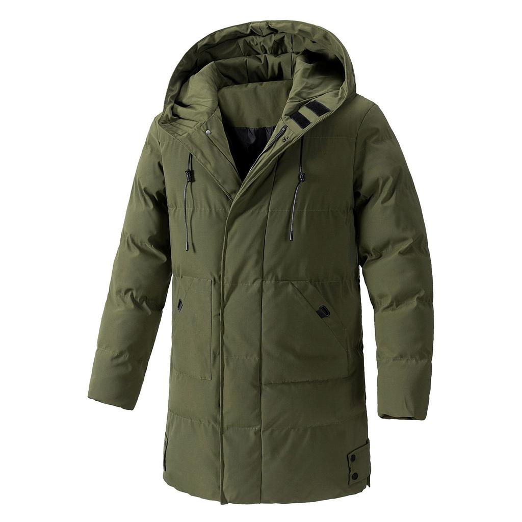 Mid-length Down Jacket for Men Simple Large-sized Cotton-padded Jacket for Men Casual Versatile and Warm Cotton-padded Jacket for Winter