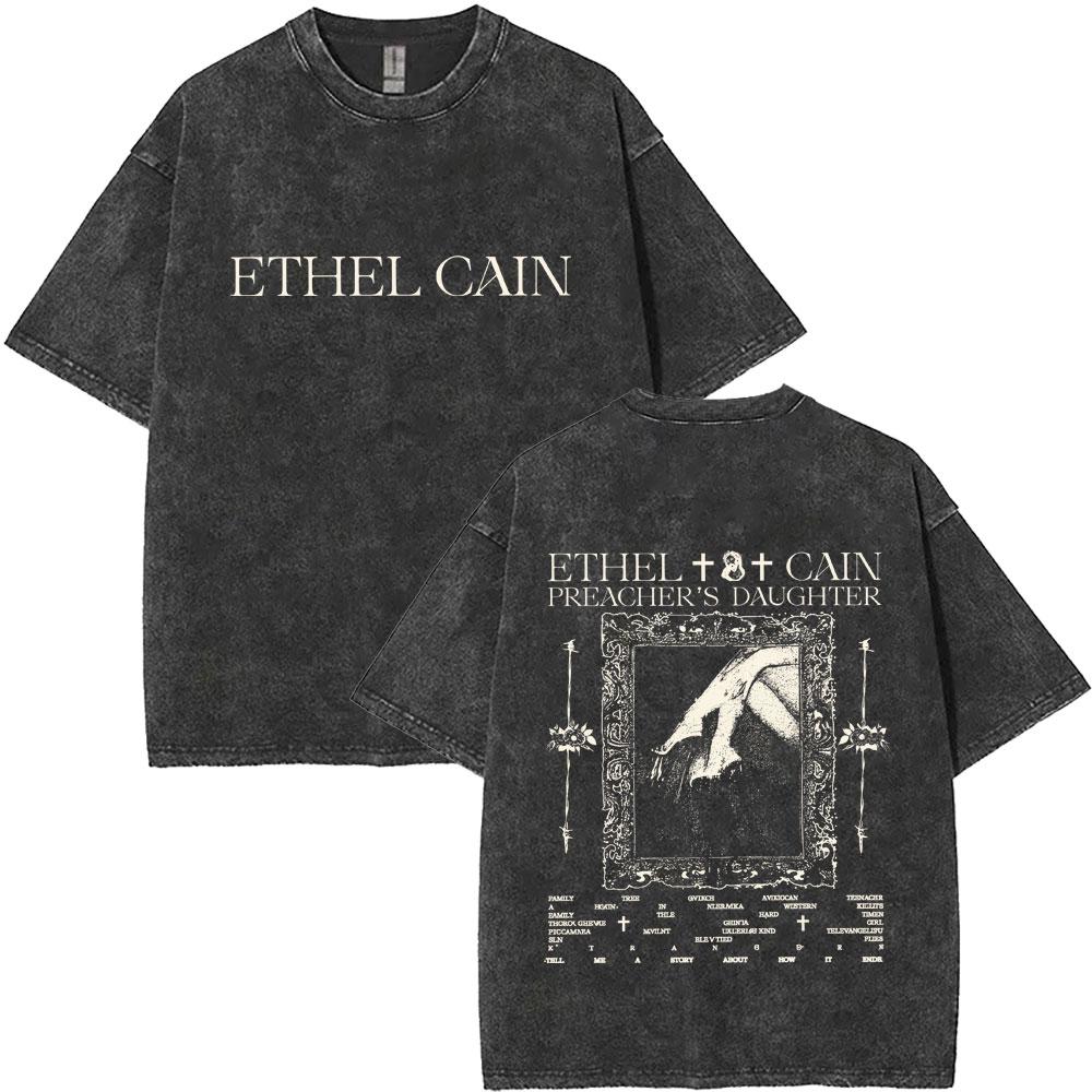 T-shirt Vintage Lavata Ethel Cain If You Love Me Keep It To Yourself Uomo Donna Hip Hop Moda Gotica Manica Corta T-shirt Top