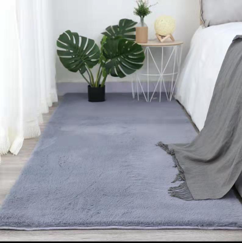 Synthetischer Kaninchenfellteppich: Moderner Wohn- & Schlafzimmer-Bodenläufer, Dickes Waschbares Design für Betten und Couchtische
