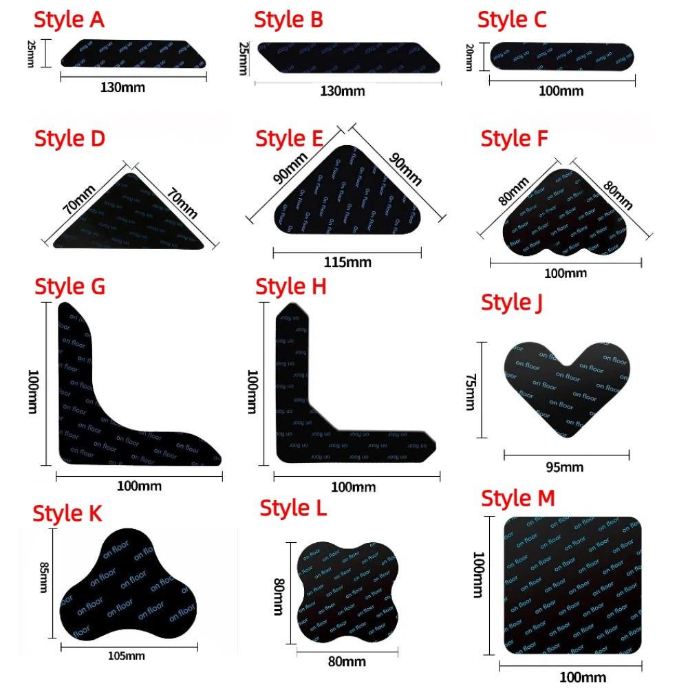 4Pcs Traceless Rug Corner Gripper Strong Adhesive Self Adhesive Rug Stickers Mat Fastener  Carpet