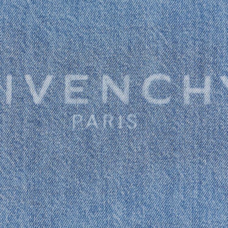 Givenchy G-Tote Letter Logo Detachable Shoulder Strap Denim Tote Bag Women Tote Medium-Blue BB50UEB1TC-420