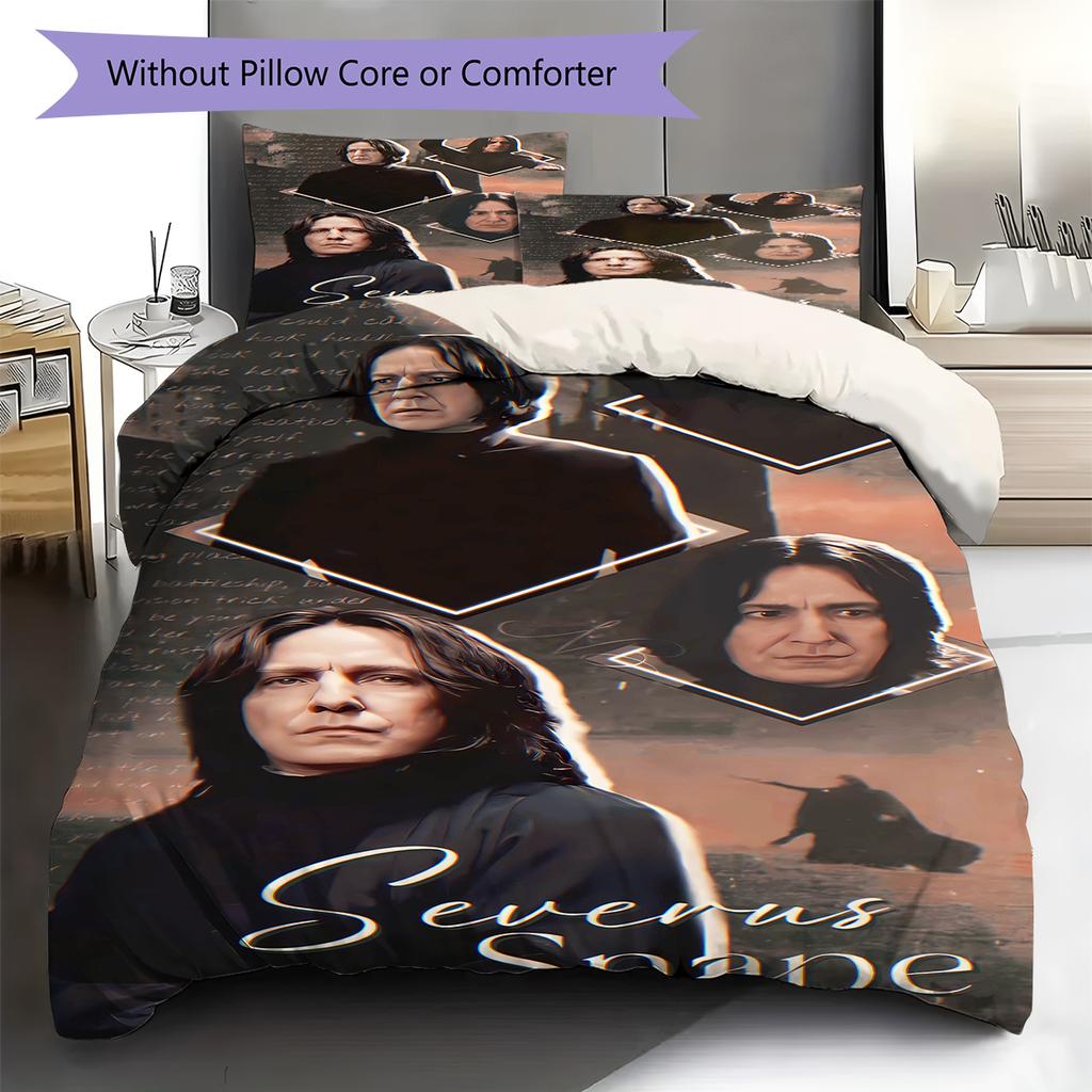 Severus Snape Pattern Bedding Quilt Set Quilt Cover Pillowcase Home Decoration Gift (1 * duvet cover + 2 * pillowcase, without core)
