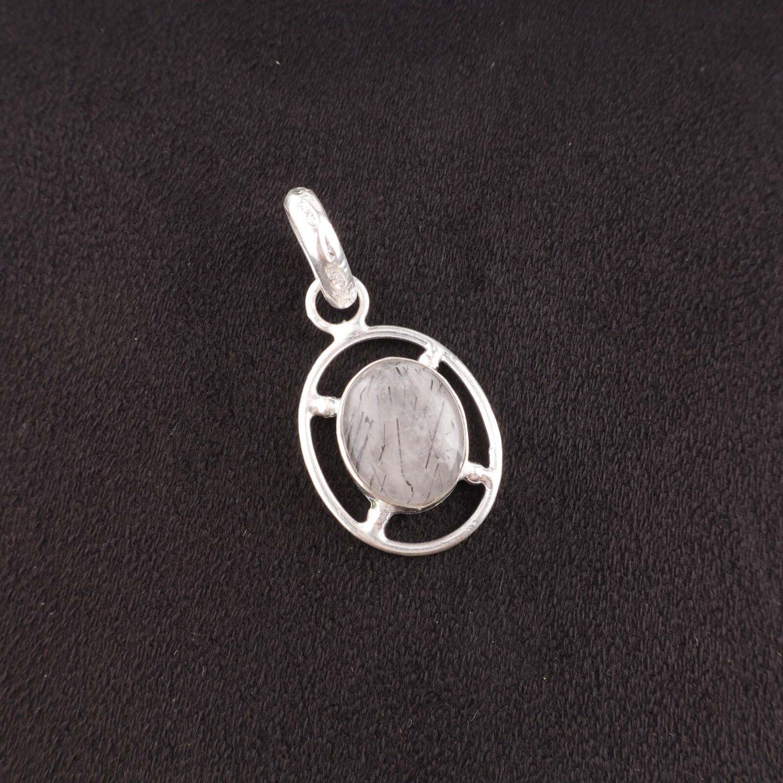 

Натуральный Черный Рутил Драгоценный Камень 925 Стерлинговое Серебро Ювелирные Изделия Ручной Работы Женский Кулон PP-6-26