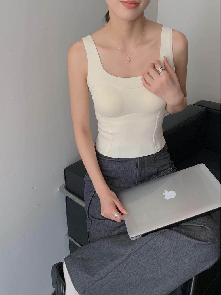 Kašmírově hedvábná bezešvá dámská zeštíhlující vesta s pevnými košíčky