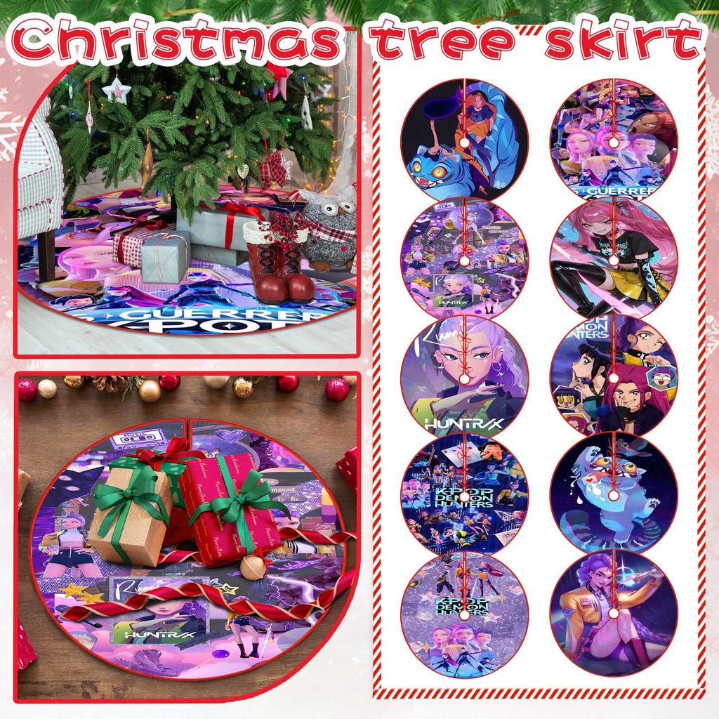Christmas Tree Skirt Decoration For Home Xmas Tree Decorations Skirt Ornament Festive Holiday Party Decorations Indoor Outdoor