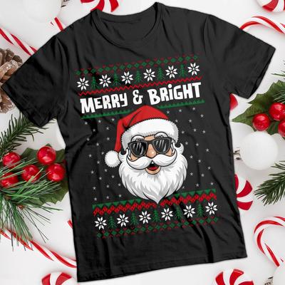 Ugly Christmas T-Shirts Santa Funny Mens and Womens Tee #MC