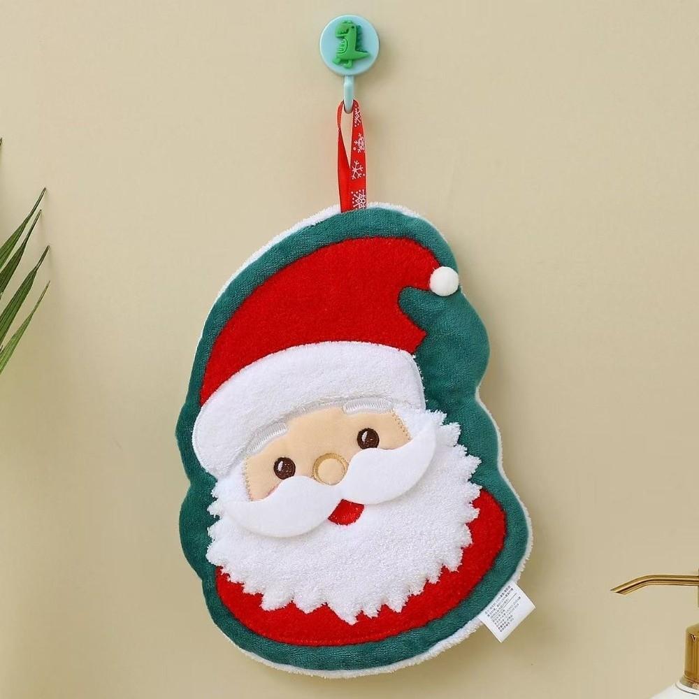 3 Layer Toilet Handkerchief Water-absorbing Washcloth Cute Bathroom Kerchief for Christmas