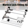 Gray Mortice Lock Jig Set Mortiser Locksmith Woodworking Wood Door Fitting Slot Drill Carbide with Wrench Maintenance Hand