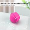 2 Pack Denture Bath Case Cup Box Holder Storage Container With Denture Cleaner Brush Strainer Basket For Travel Cleaning A