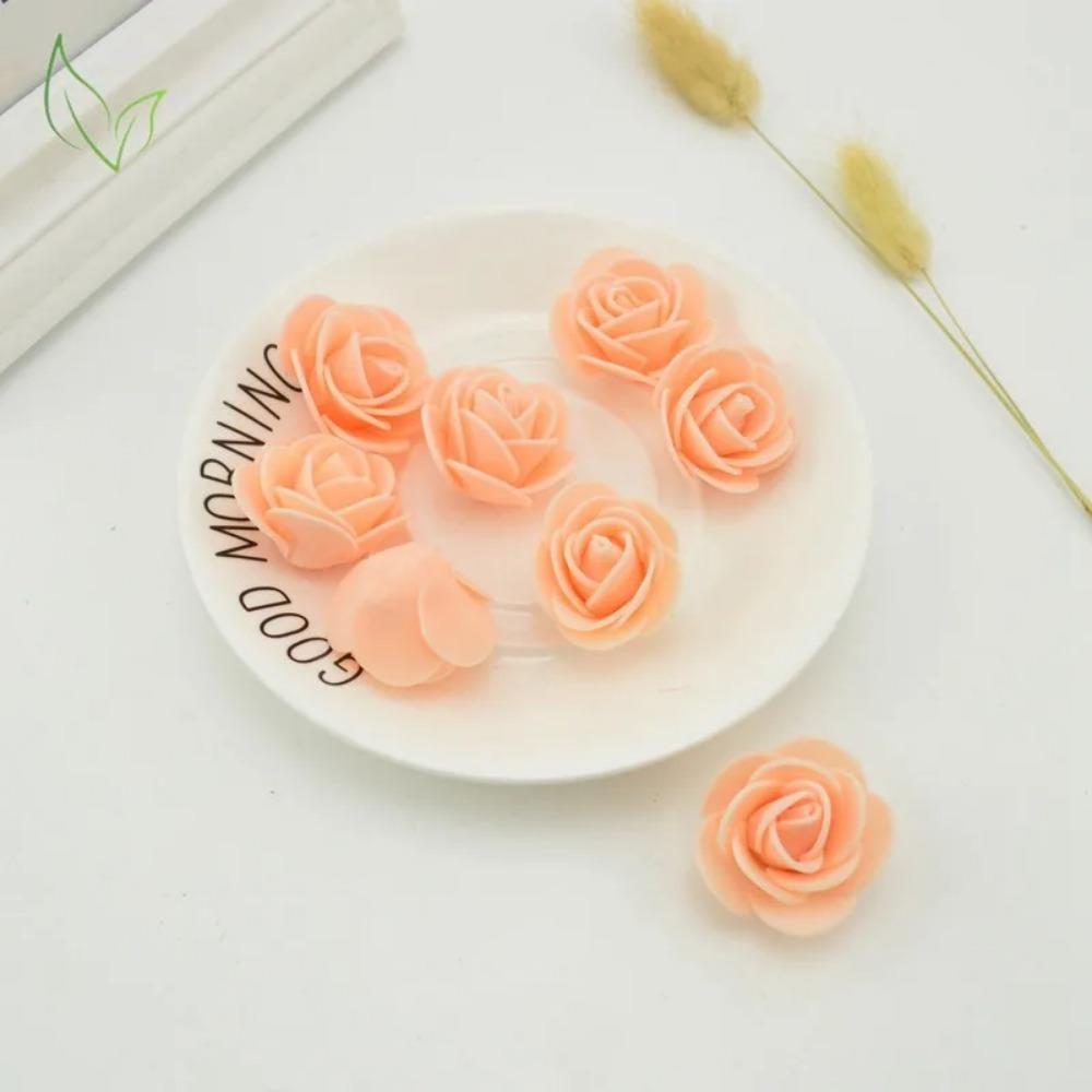 50PCS PE Foam Fake Flower Roses Head Artificial Flowers Cheap Wedding Decoration for Scrapbooking Gift Box Diy Wreath Multi-Use