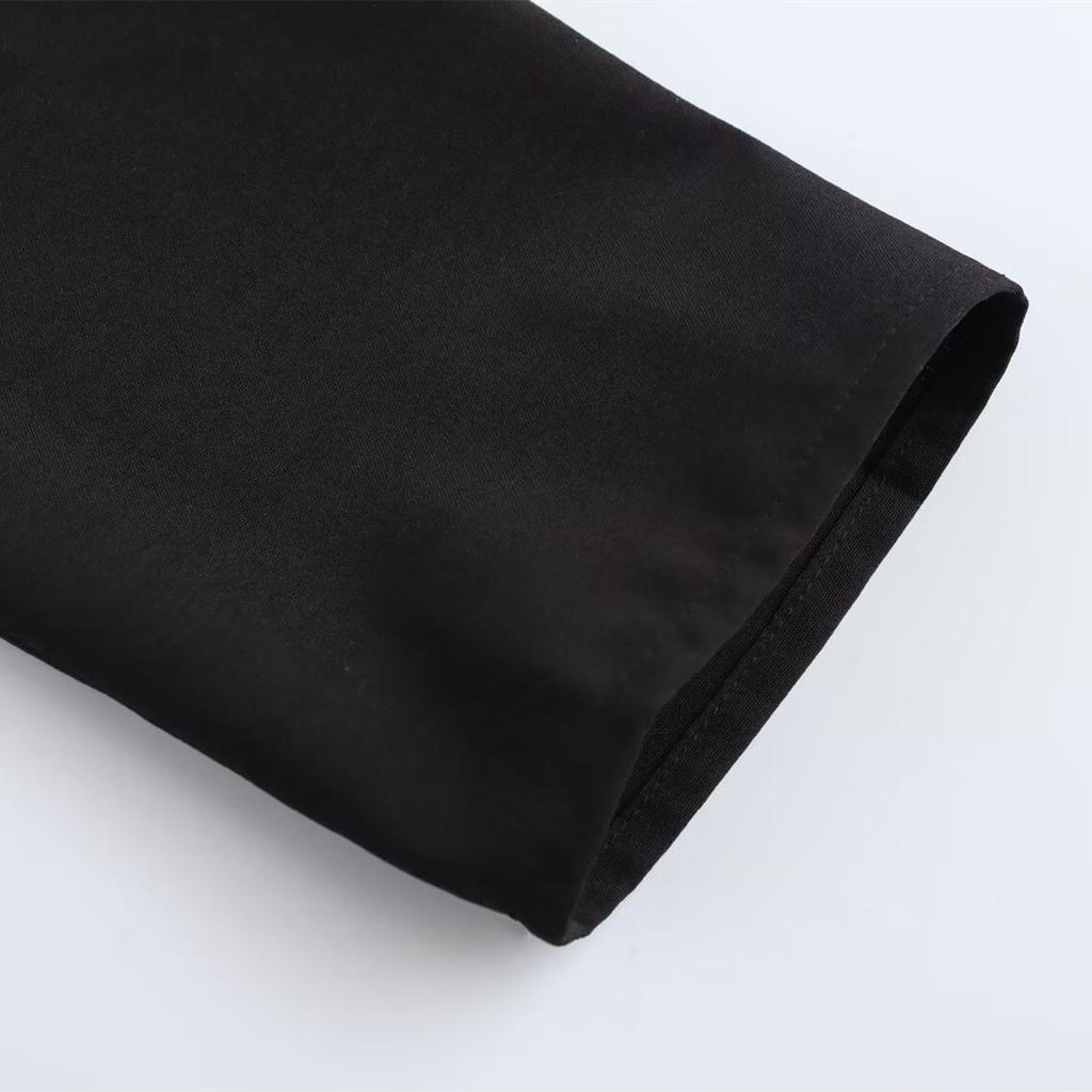 Spring 2025 Women's Slim Square Neck Pleated Short Dress