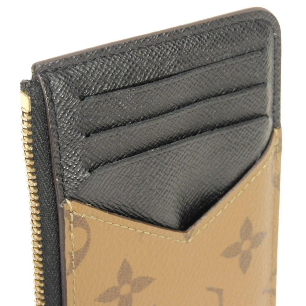 Used 12564 Card Case Porte Carte Romy M81912 7943 Current LV Circle RFID IC Chip Monogram Reverse Brown Unisex from