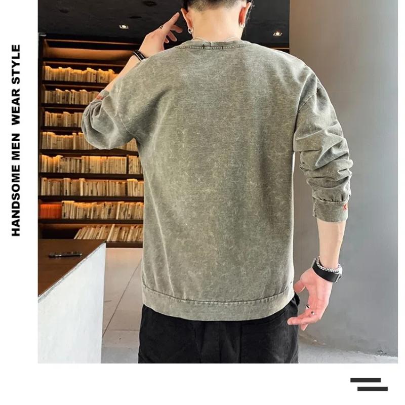 2024 Autumn Boyfriend New Spliced Pullovers O-Neck Embroidery Fashion Solid Color Loose Casual Versatile Long Sleeve Sweatshirts