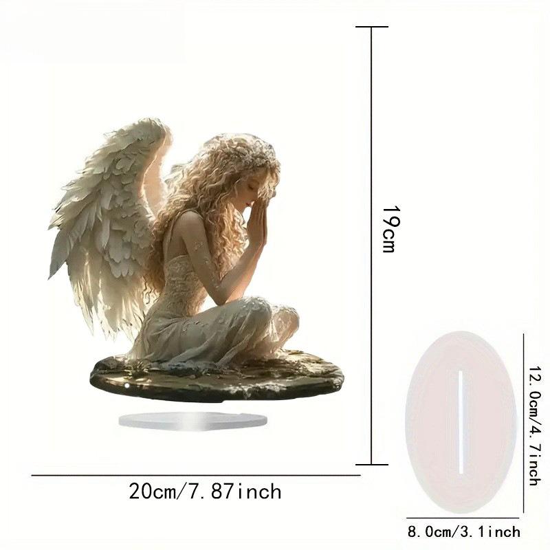 

Elegant Angel Acrylic Art Decoration Praying Angel - 2D Flat Acrylic Desktop Ornament, Wall Decor Art, Four Seasons Decoration 19*20cm