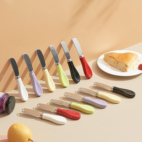 Scraper Wide Smooth Cutter Apply Jam Evenly Spreader Colorful Macaron Handle Kitchen Tool for Cheese Butter Jam