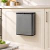 Wall-Mounted Trash Can Compact with Hanging Hook Garbage Bin Easy to