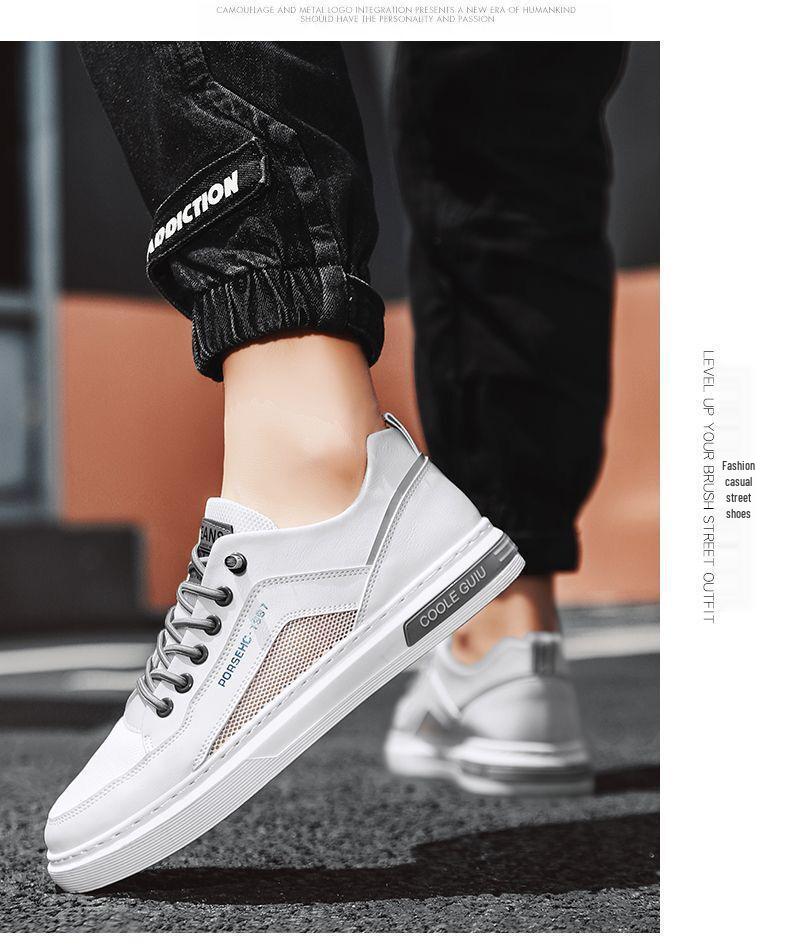 Men's Spring/Summer Breathable Mesh Casual Lightweight Fashion Shoes, Trendy and Versatile for Students, White