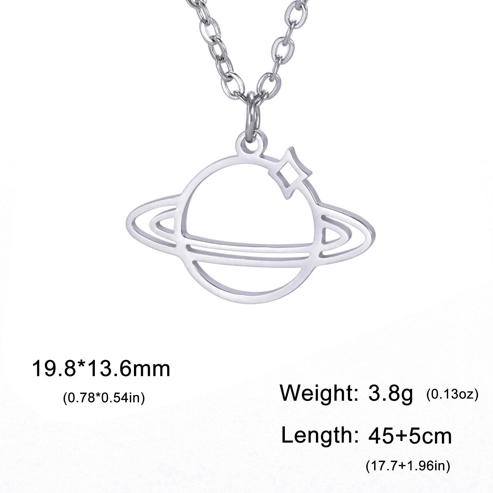 

Saturn Planet Star Pendant Necklace for Women Celestial Space Creative Romantic Jewelry Accessories Birthday Gift 45cm