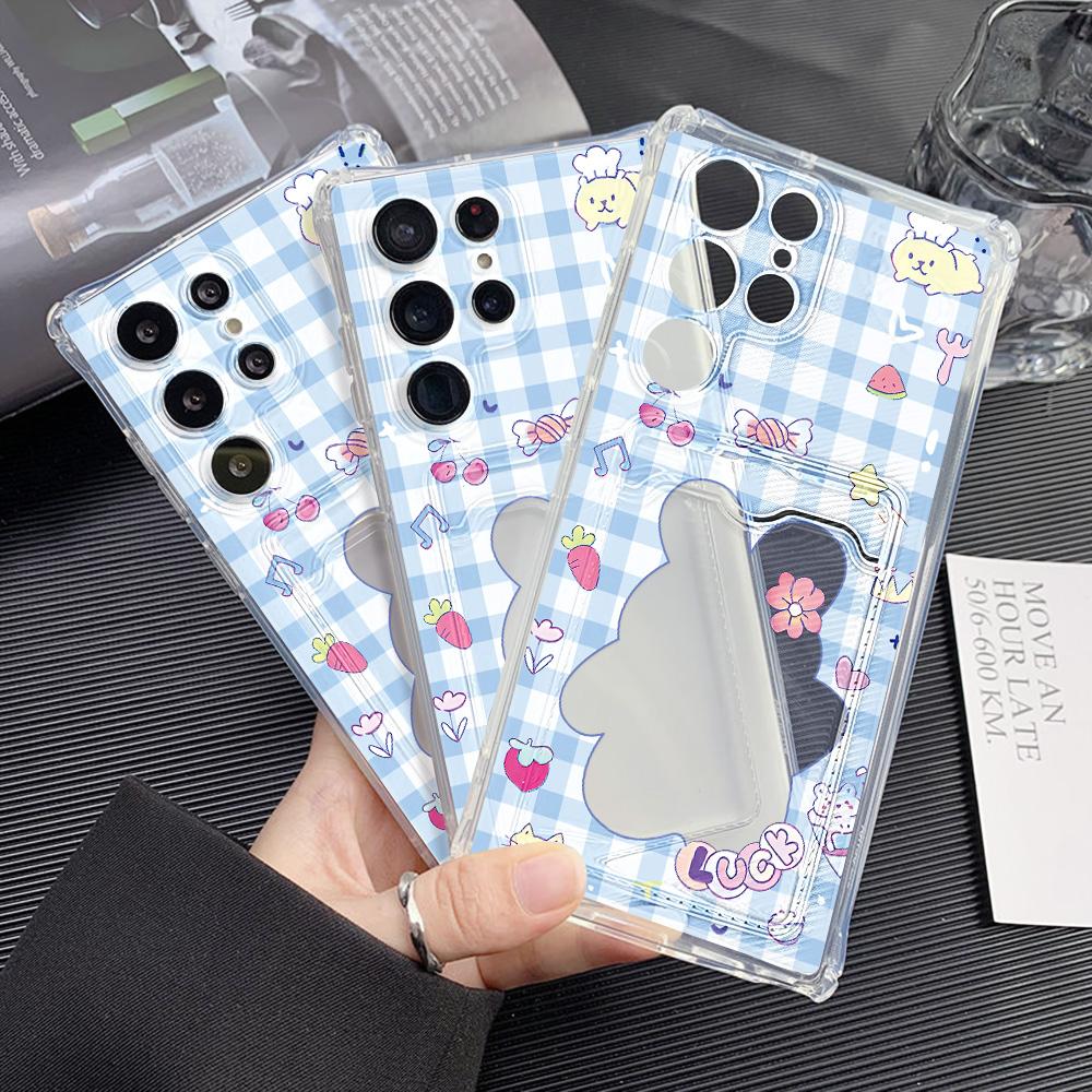 Card Holder Case For Samsung A15 A16 A55 5G A54 A35 A52 A53 A73 A34 A33 A14 A13 A12 A32 A72 A25 A24 A22 A51 A50 A71 Soft Covers