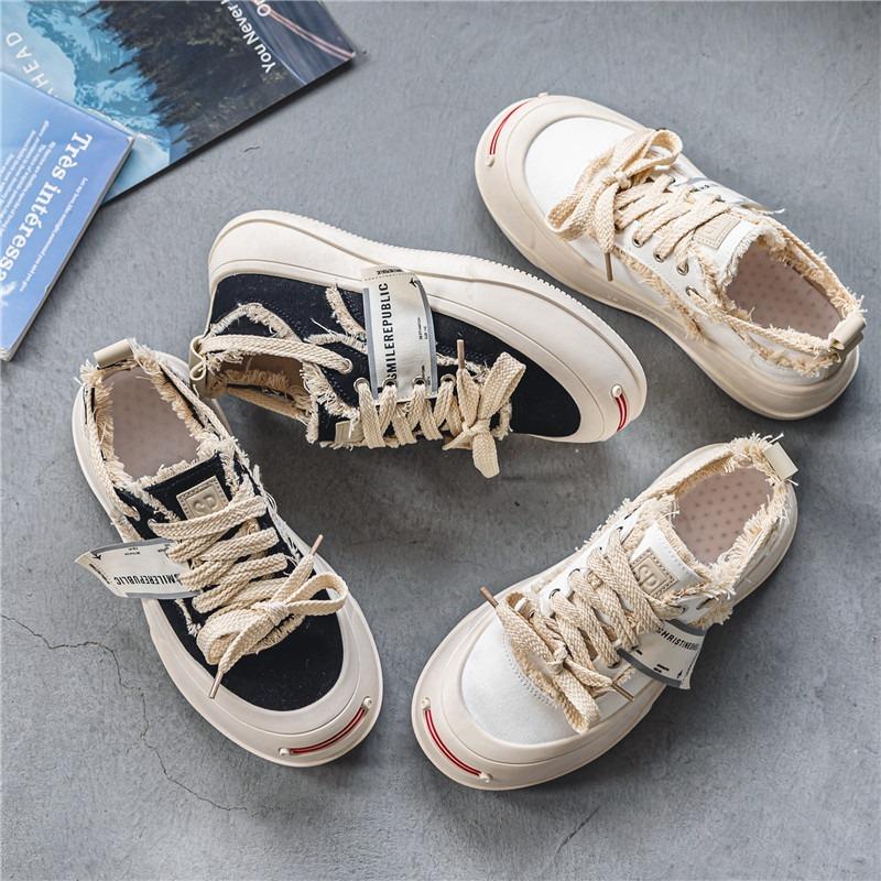 Fashion 2025 New Men's Shoes Fashion Big Head Designer Sports Shoes Men's Canvas Skateboarding Shoes Walking Thick soled Sports Shoes