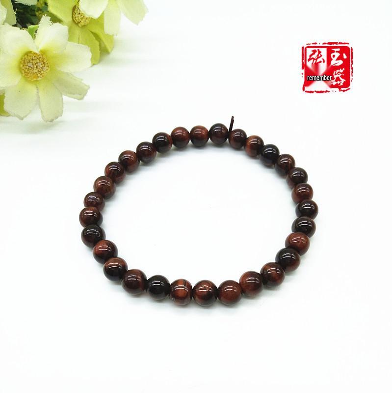 Buddhist Red Tiger Eye Prayer Beads Unisex Bracelet