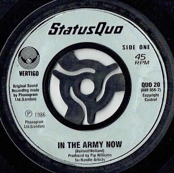 

7-дюймовая пластинка STATUS QUO In The Army Now QUO20 Vertigo 1986 UK Rock Б/у