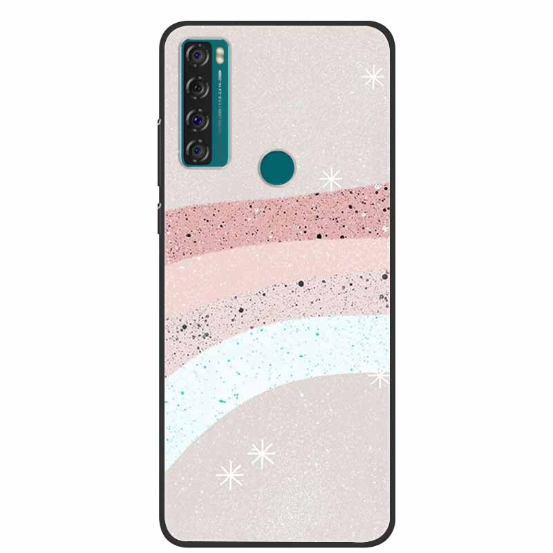 For TCL 20 SE Case Luxury Silicone TPU Soft Cover Phone Case For TCL 20 SE T671H Cartoon Funda Colourful Capa Shockproof Coque