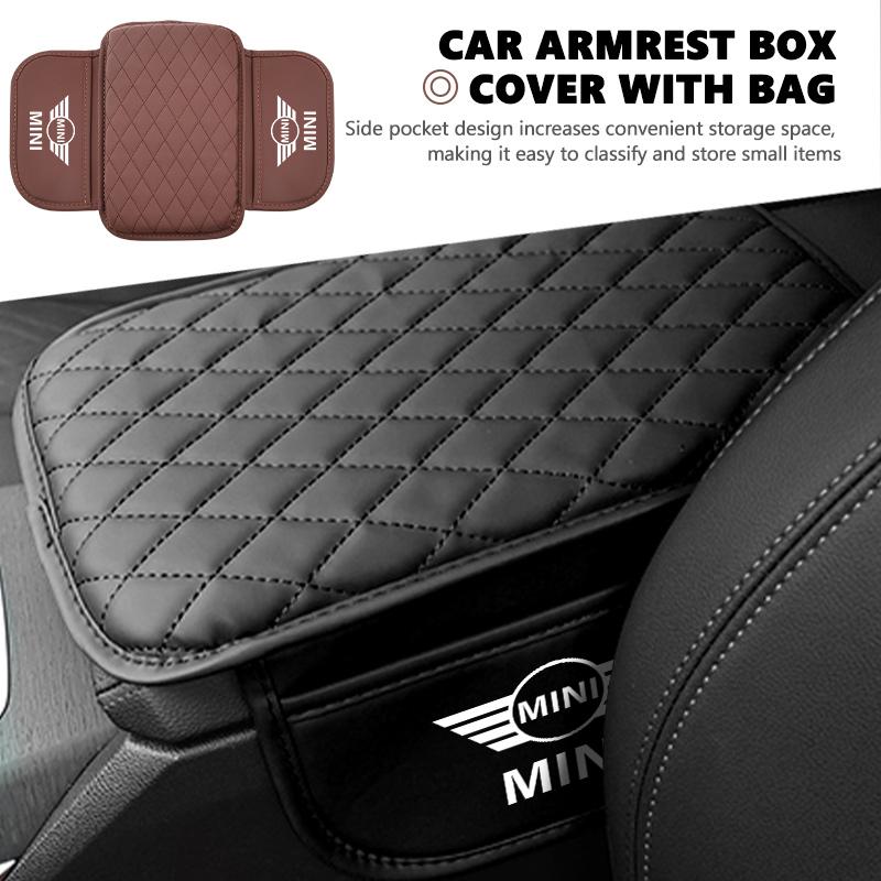 Leather Car Armrest Box Center Console Protection Storage Pad For MINI Cooper R60 R56 F56 F55 F57 F60 Countryman Convertible