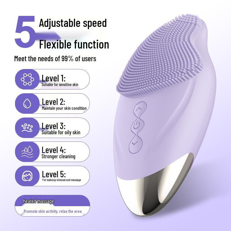 Rechargeable Silicone Sonic Facial Cleansing Brush for Men & Women
