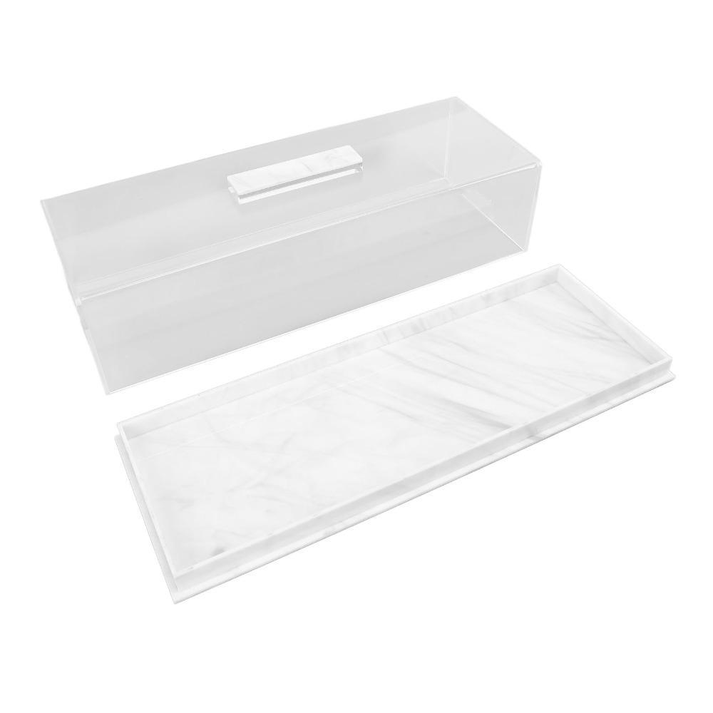 Top Handle Pastry Display Case Rectangular Dessert Holder Tray Clear Cake Platter Pastry Serving