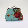 Rose Flower Canvas Coin Purse Cute Flower Print Mini Bag Coin Bag Wallet Girl Little Bag Key Credit Card Holder Pouch