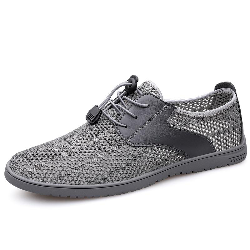 Italian Brand Breathable Mesh Casual Shoes Hollowed Out Lightweight Men's Work Shoes Trendy New Men's Business Shoes Versatile