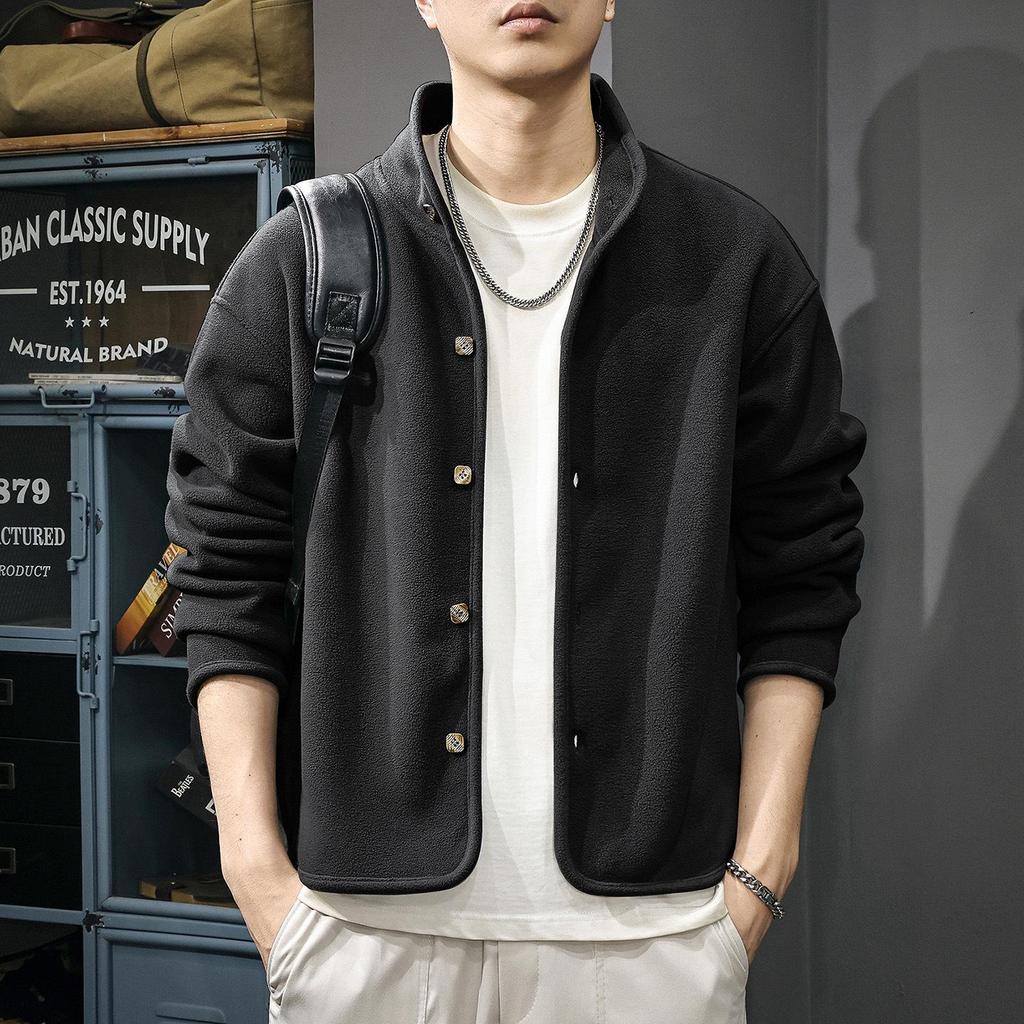 2025 Winter Men's American-Style Heavyweight Fleece Warm Jacket - Trendy, Loose, Plus Size Outerwear for Autumn/Winter.