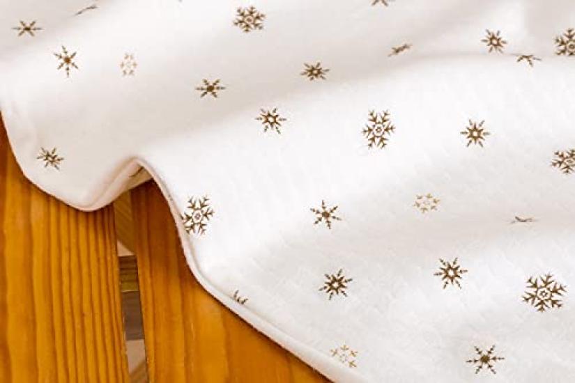 Eye Pajamas with a Crystal Pattern and Cotton Quilted Knit Perfect for 40010 K's Women's Long-Sleeved, Open-Front 100% Fill, Winter, (S, Ivory)