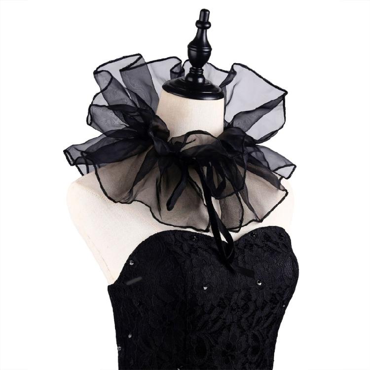 Adjustable Tie Ruffled Collar Vintage For Victorian Age Costumes and Cosplay Halloween Accessory Versatile Collar