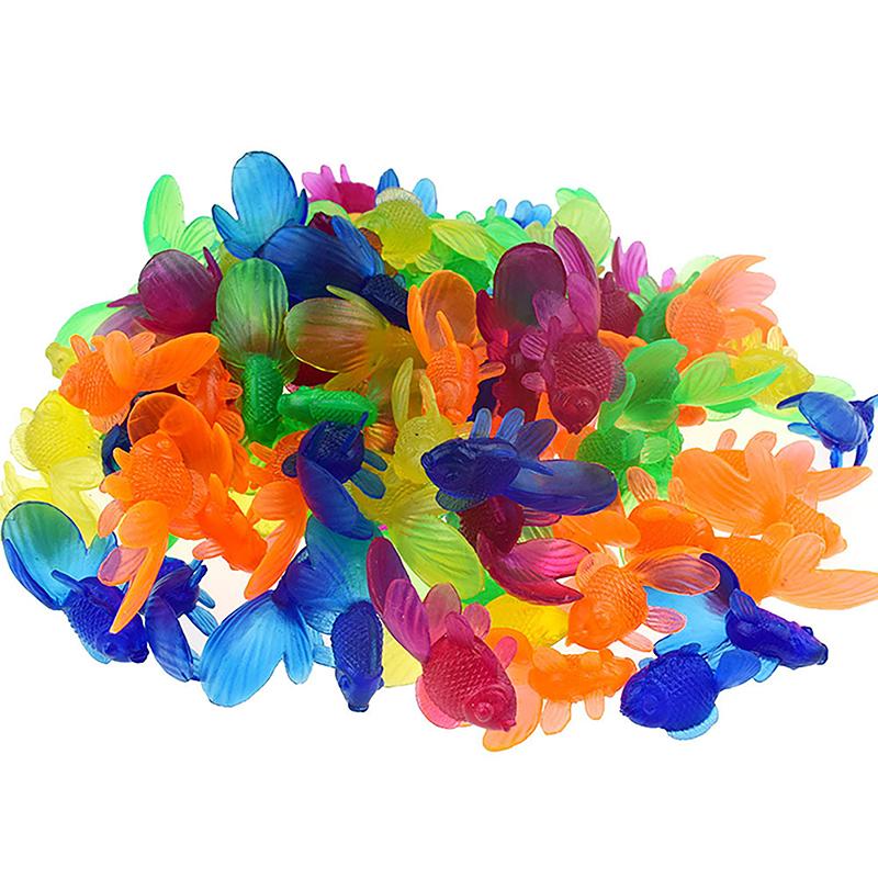10Pcs Children Water Play Beach Gifts Simulation Goldfish Model Colorful Soft Rubber Small Fish Baby Bath Toys