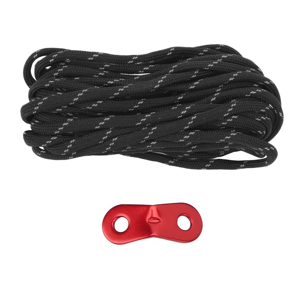 Cuerda Reflectante para Tienda de Campaña, Cuerda Gruesa a Prueba de Viento para Camping con Hebilla de Cuerda de Viento de Aleación de Aluminio