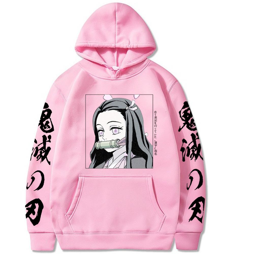 Kamado Nezuko Japanese Animation Hoodies Men Long Sleeve Sweatshirts Women Casual Harajuku Streetwear Pullovers Sudaderas