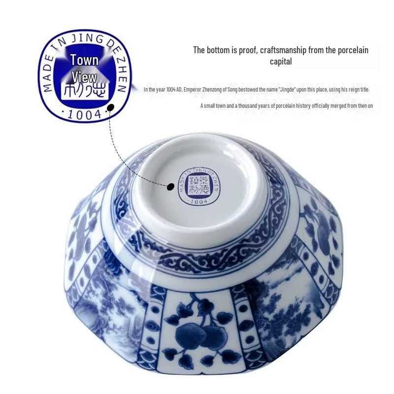 Jingdezhen Blue & White Underglaze Porcelain Dinnerware Set