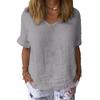 BITCED Women's Fashion Casual Solid Color Print Short Sleeve V Neck Blouses & Shirts