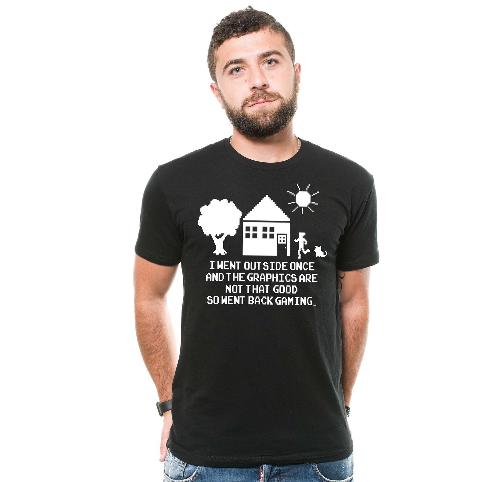 Funny Gaming Shirt Gaming Joke T-Shirt I Went Outside Once Shirt Gaming Shirt 4XL