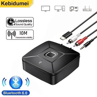 Bluetooth 6.0 Audio-Empfänger 3,5mm AUX RCA USBC Stereo Musik Drahtloser Audio-Adapter Für PC TV Auto-Kit Lautsprecher Verstärker