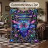 Glamorous Cat Gun Theme Throw Blanket Custom Name Text Personalized Blanket Soft Cozy Blanket for Home Sofa Bed