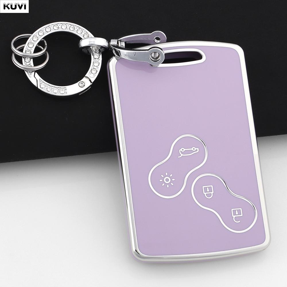 For Renault Megane 2 3 Clio Scenic Duster Kaptur Captur Logan Laguna Zoe Koleos Danilo Nema Fluence Pink TPU Car Key Case Cover