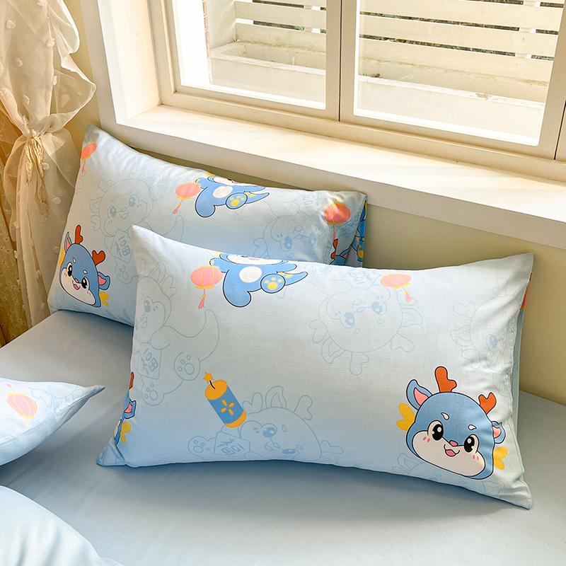 100% Cotton Pillow Cover Cartoon Print Pillowcase Rectangle Cushion Cover 48x74cm Pillowslip 2pcs Pillow Case funda almohada