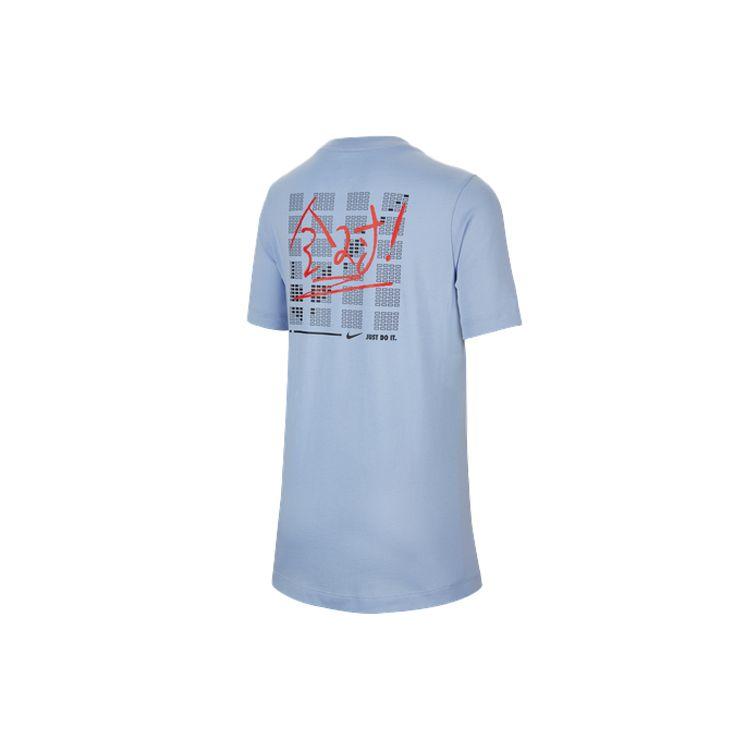 Nike T-Shirt Exam All Correct Back Answer Sheet Print Easy To Wear Lightweight Soft Sports Short Sleeve Kids Tops Cobalt-Blue FN3712-479